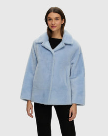 Reversible Shearling Lamb Jacket | Light Blue