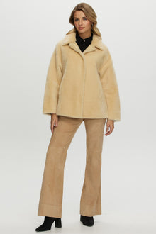 Reversible Shearling Lamb Jacket | Women | Light Yellow