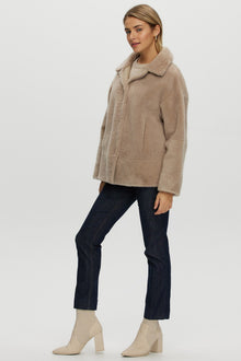 Reversible Shearling Lamb Jacket | Women | Beige