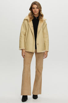 Reversible Shearling Lamb Jacket | Women | Light Yellow