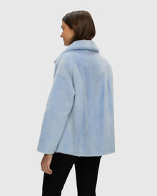Reversible Shearling Lamb Jacket | Light Blue