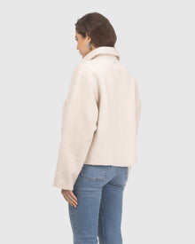 Reversible Shearling Lamb Jacket | Beige/Beige