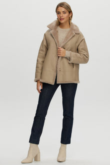 Reversible Shearling Lamb Jacket | Women | Beige