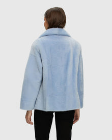 Reversible Shearling Lamb Jacket | Light Blue
