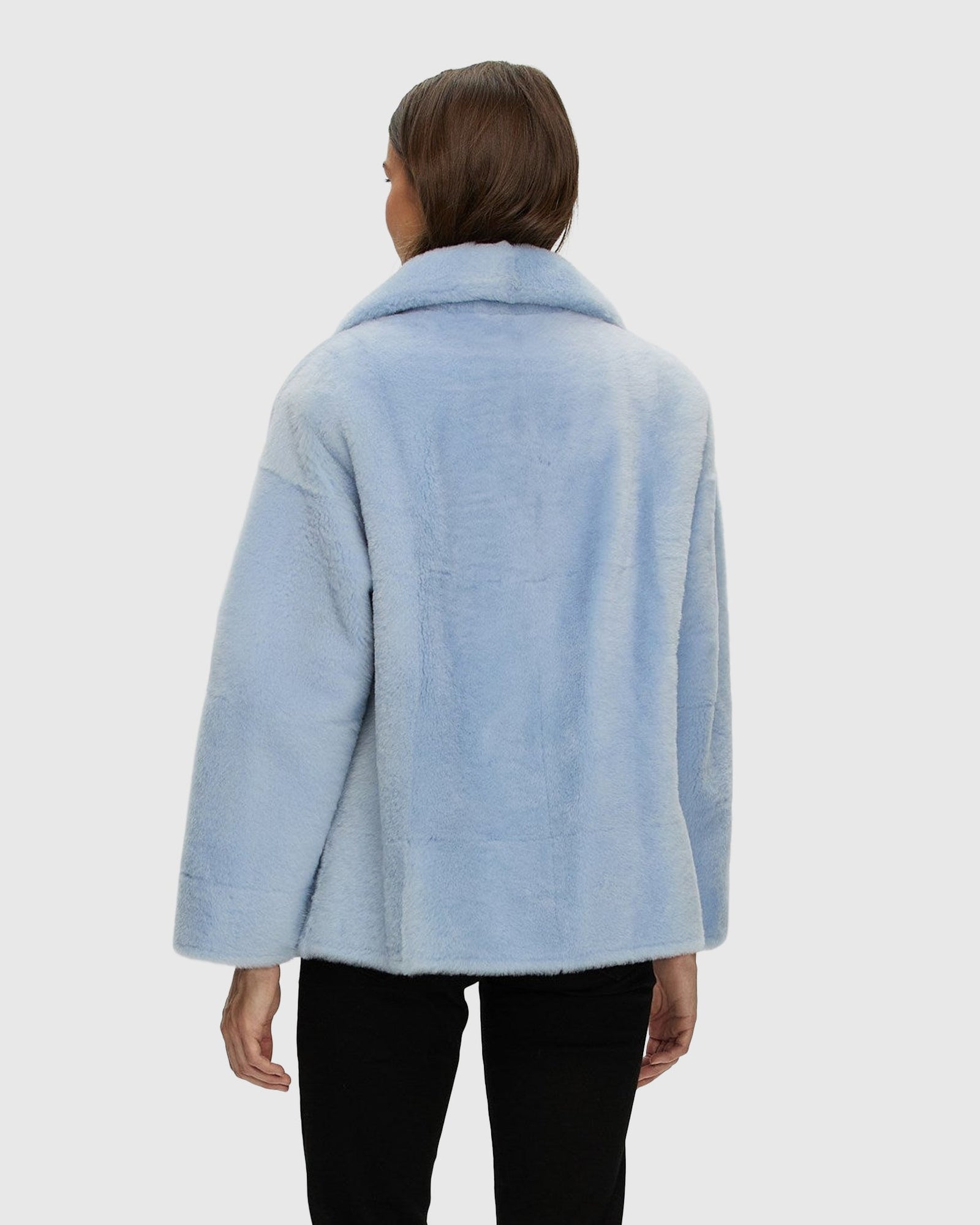 Reversible Shearling Lamb Jacket | Light Blue