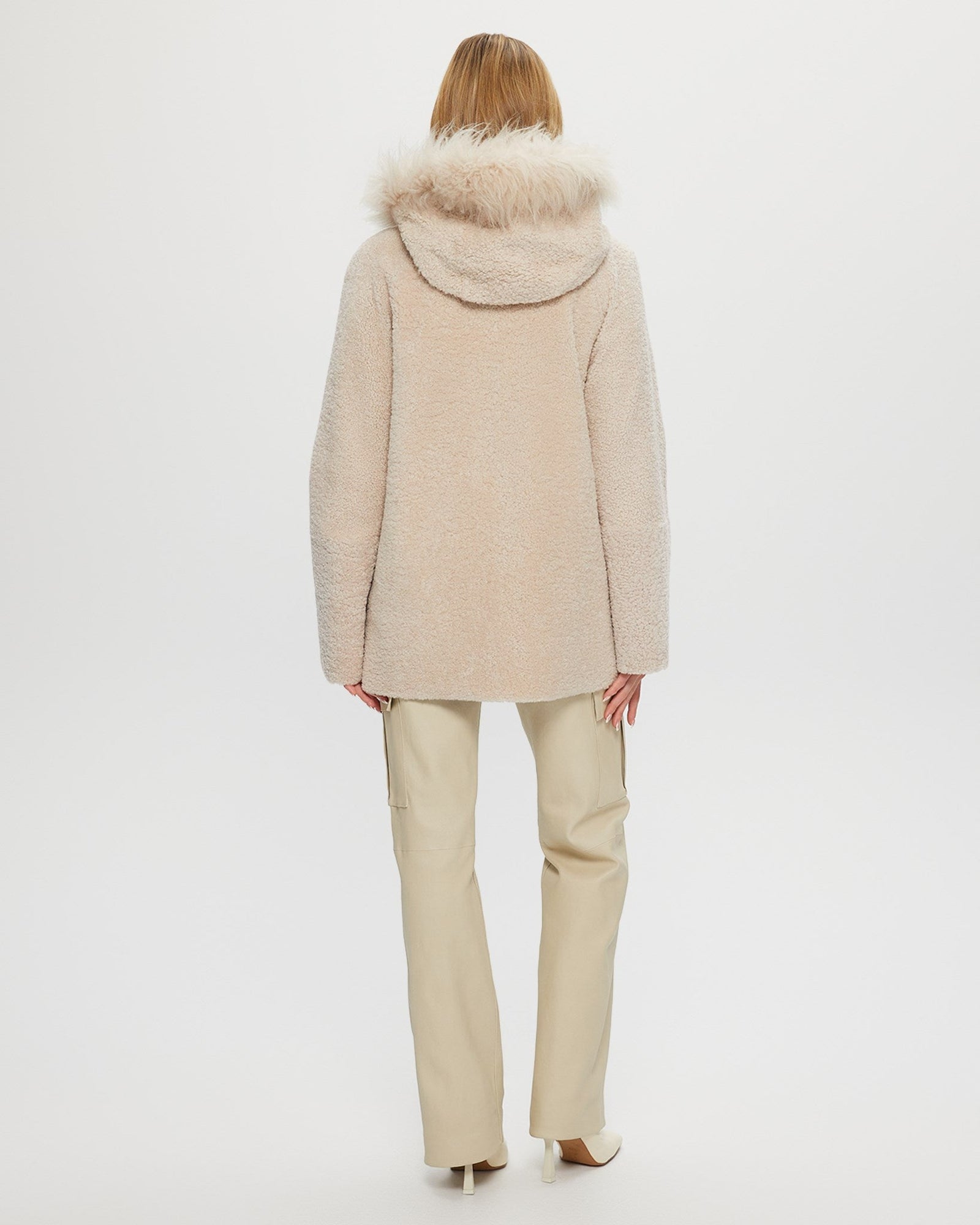 Reversible Shearling Lamb Parka With Select Cashmere Goat Hood Trim | Women | Cream x Cream