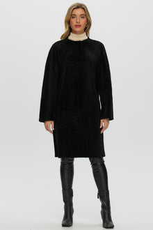 Reversible Shearling Lamb Short Coat | Women | Black