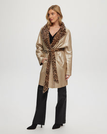 Reversible Shearling Lamb Stroller, Belt | Mini Lprd/Gold