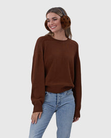 Rex Rabbit Earmuffs | Dark Brown Lprd Print