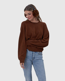 Rex Rabbit Earmuffs | Dark Brown Lprd Print