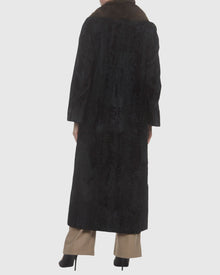 Russian Broadtail Coat With Russian Sable Collar | Black