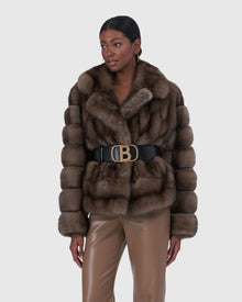 Russian Sable Jacket With Horizontal Sleeves | Graphite