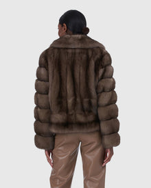 Russian Sable Jacket With Horizontal Sleeves | Graphite