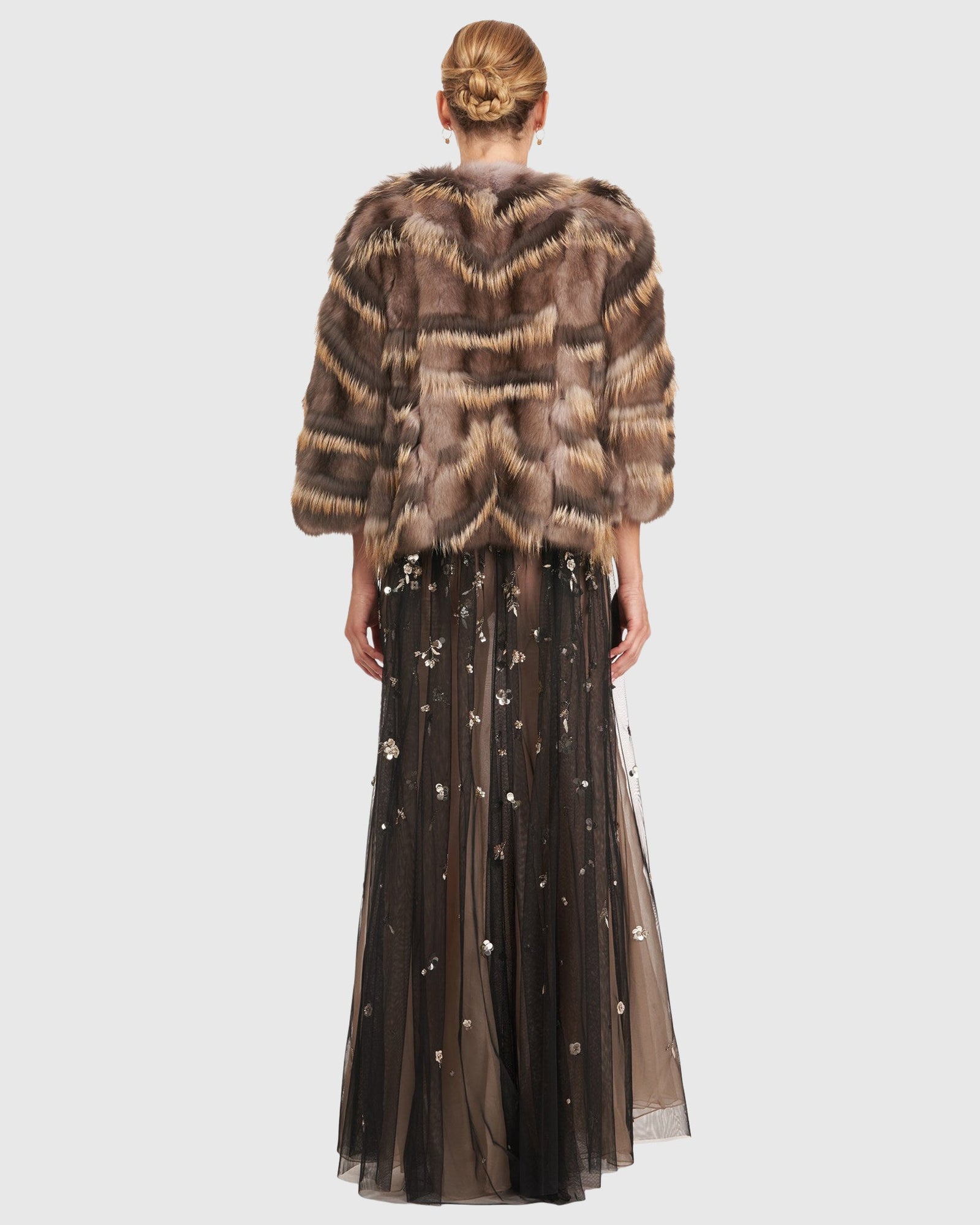 Sable And Fox Intarsia Jacket | Smoke/Cross