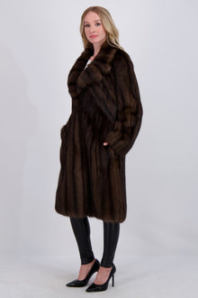 Sable Coat With Notch Collar | Women | Natural