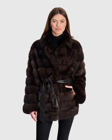 (PRE-ORDER) Sable Jacket With Leather Belt | Silvery