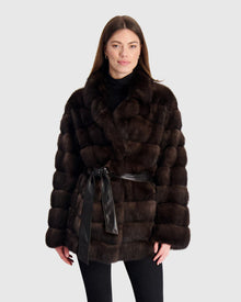 (PRE-ORDER) Sable Jacket With Leather Belt | Silvery