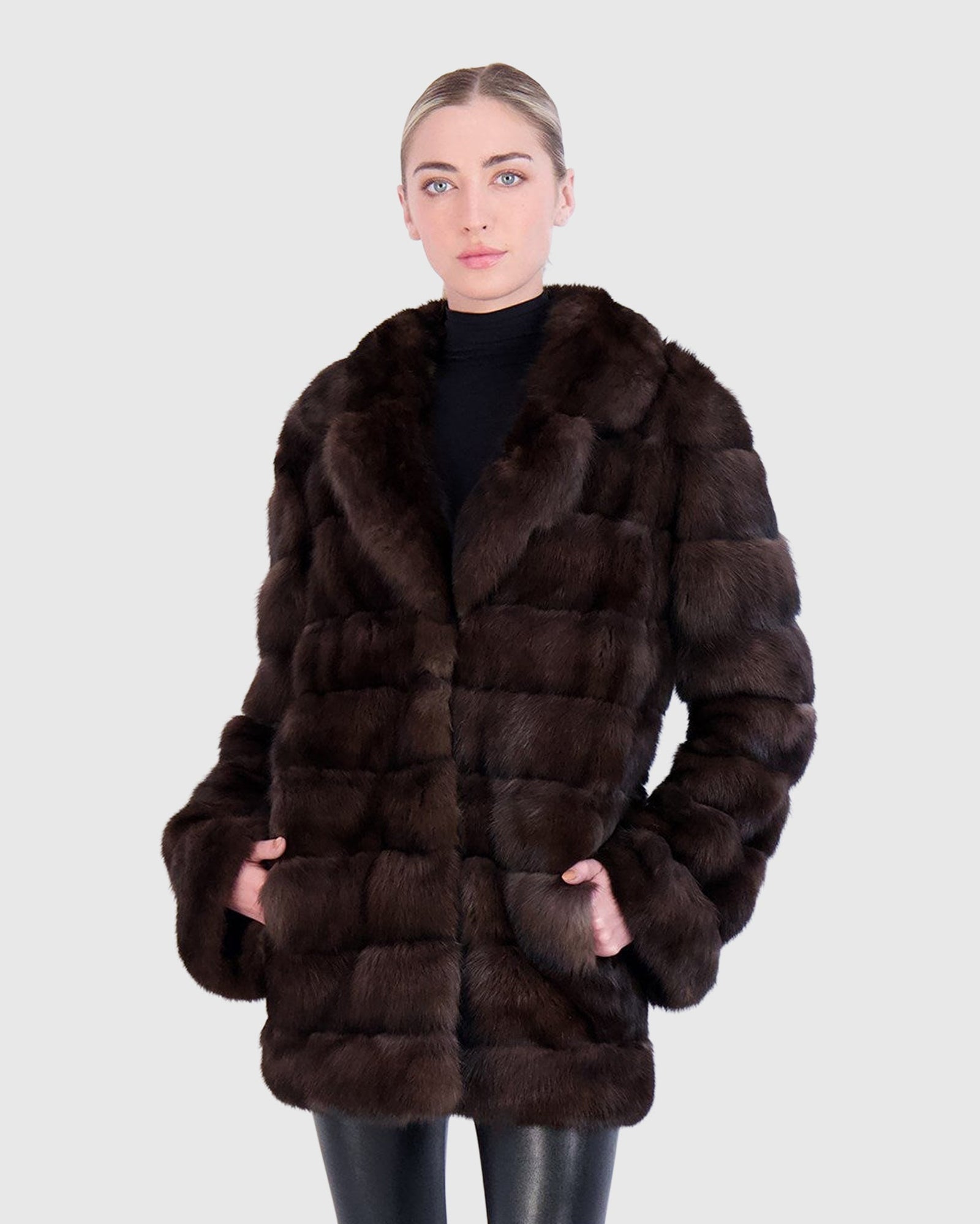 Sable Jacket With Notch Collar | Silvery 0