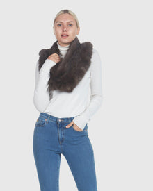 Sable Knit Infinity Ruffle Scarf | Uptone