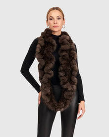 Sable Knit Infinity Scarf With Ruffles | Uptone