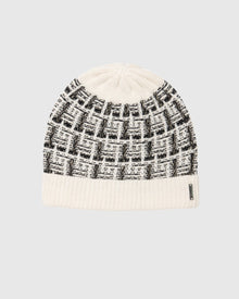 Select Cashmere Beanie Hat | Ivory/Taupe