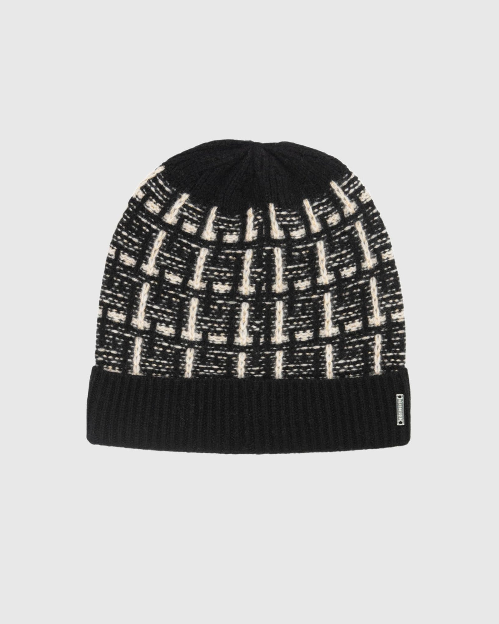 Select Cashmere Beanie Hat | Ivory/Taupe