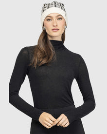 Select Cashmere Beanie Hat | Ivory/Taupe