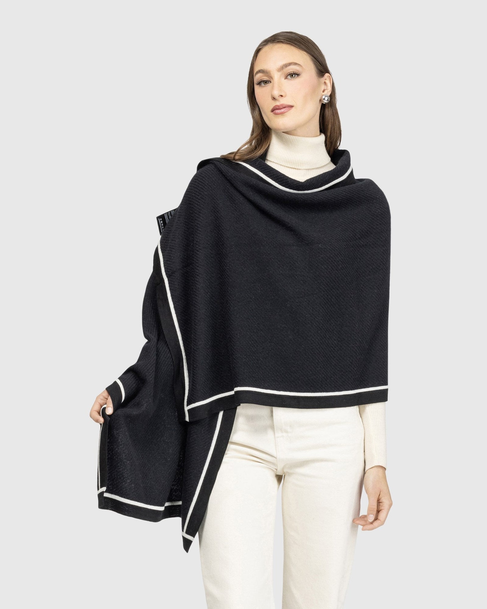 Select Cashmere Stole | Black/White