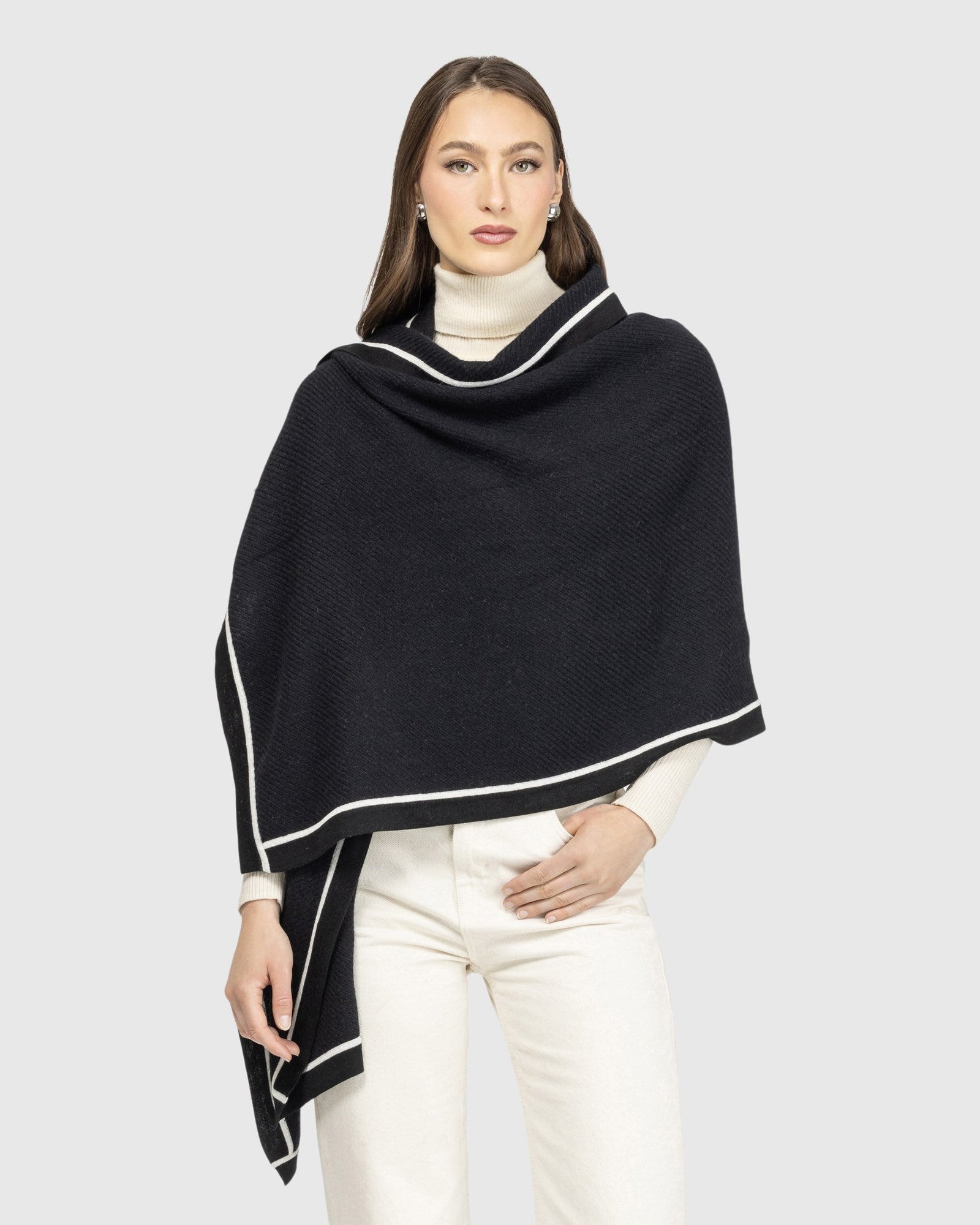 Select Cashmere Stole | Black/White