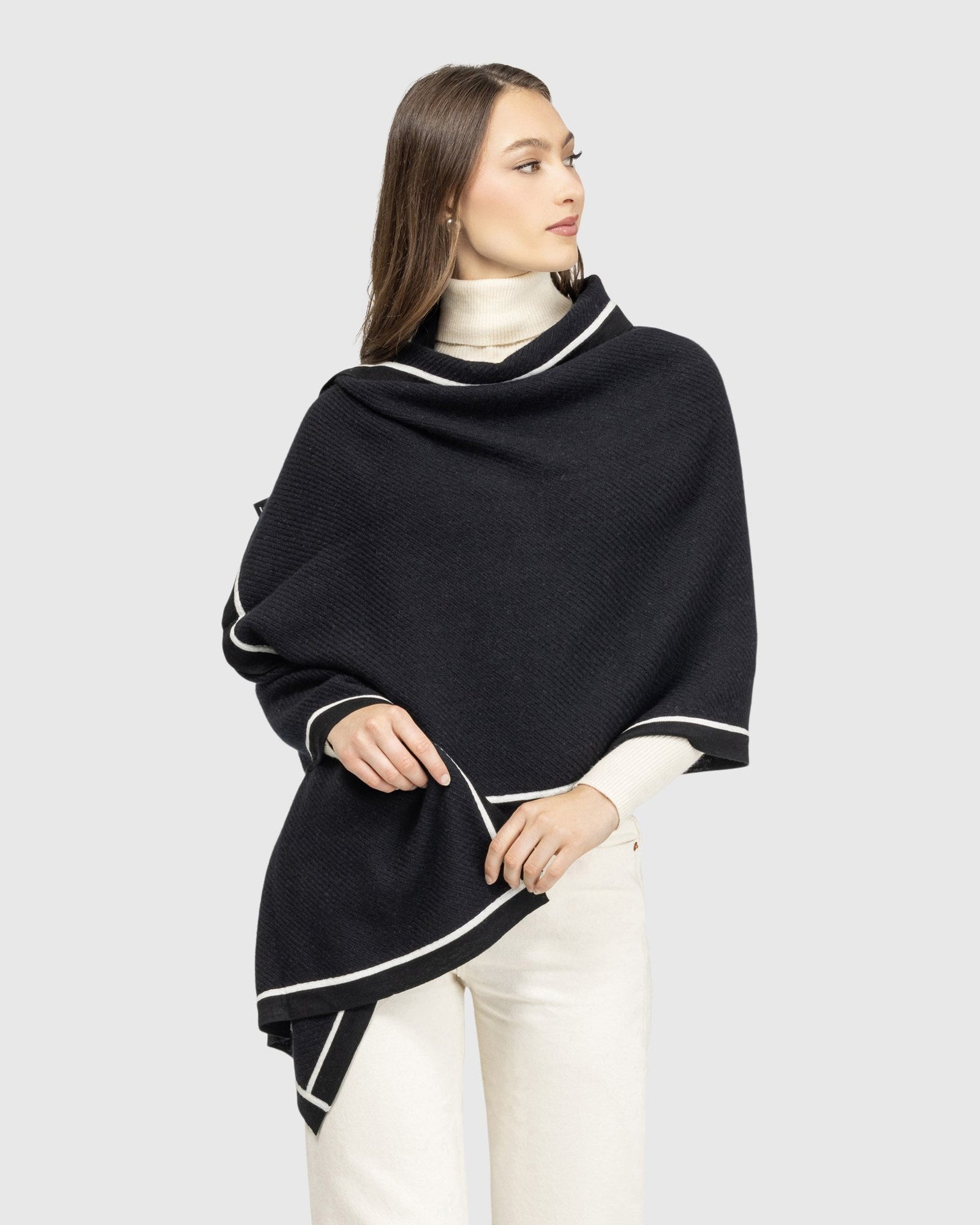 Select Cashmere Stole | Black/White