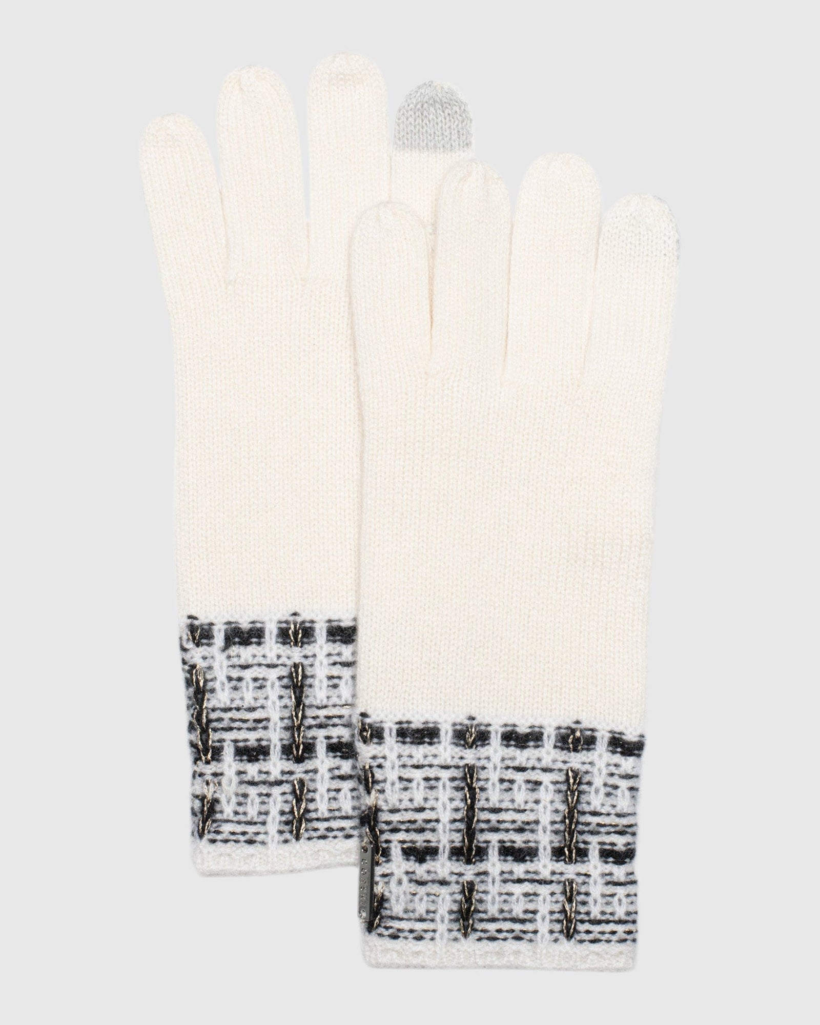 Select Cashmere Gloves | Ivory/Black