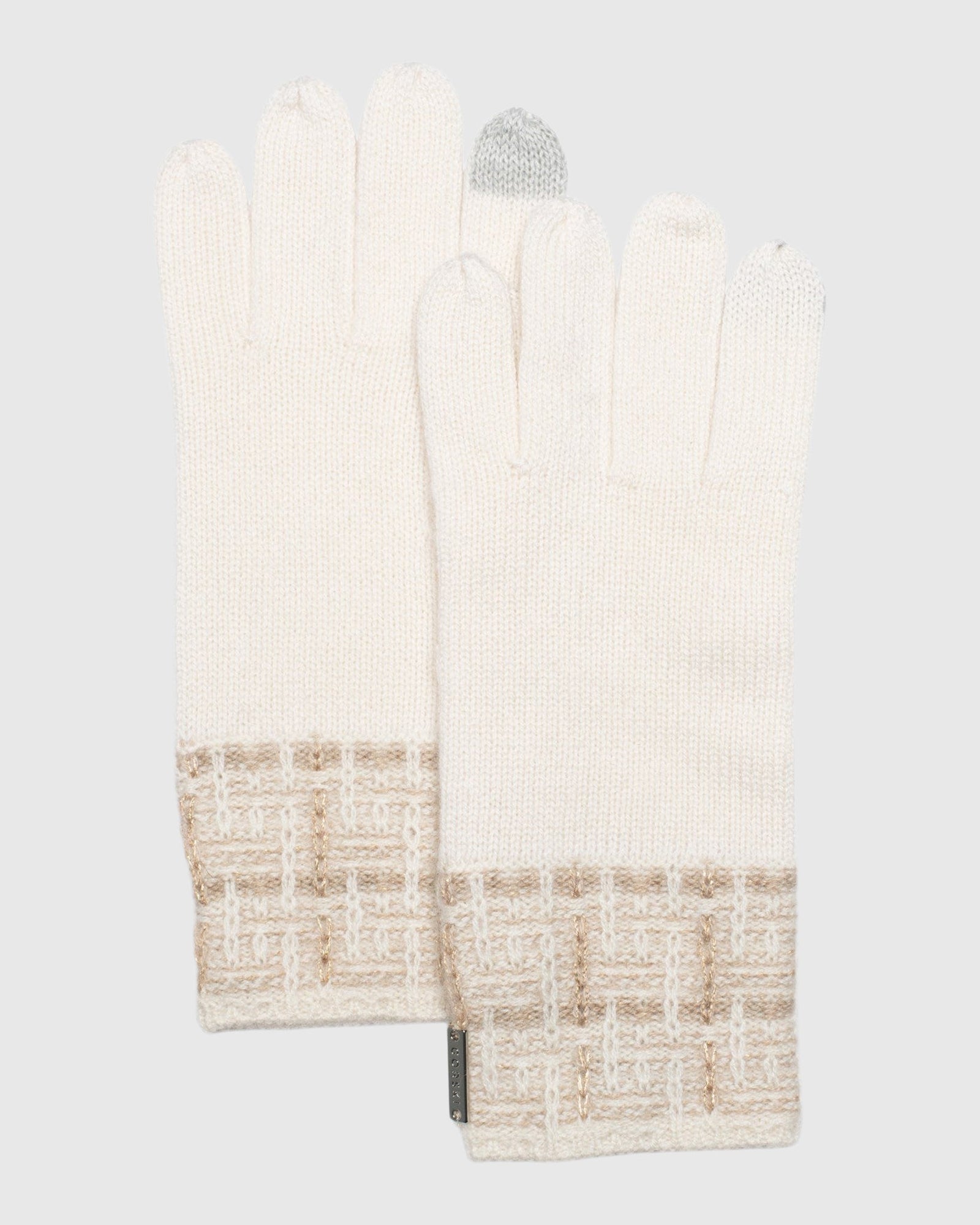 Select Cashmere Gloves | Ivory/Taupe