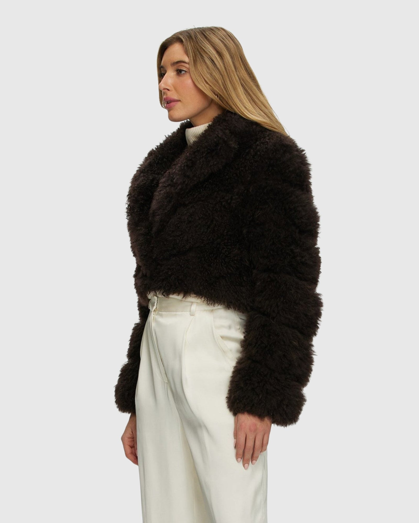 Select Cashmere Goat Bolero | Brown