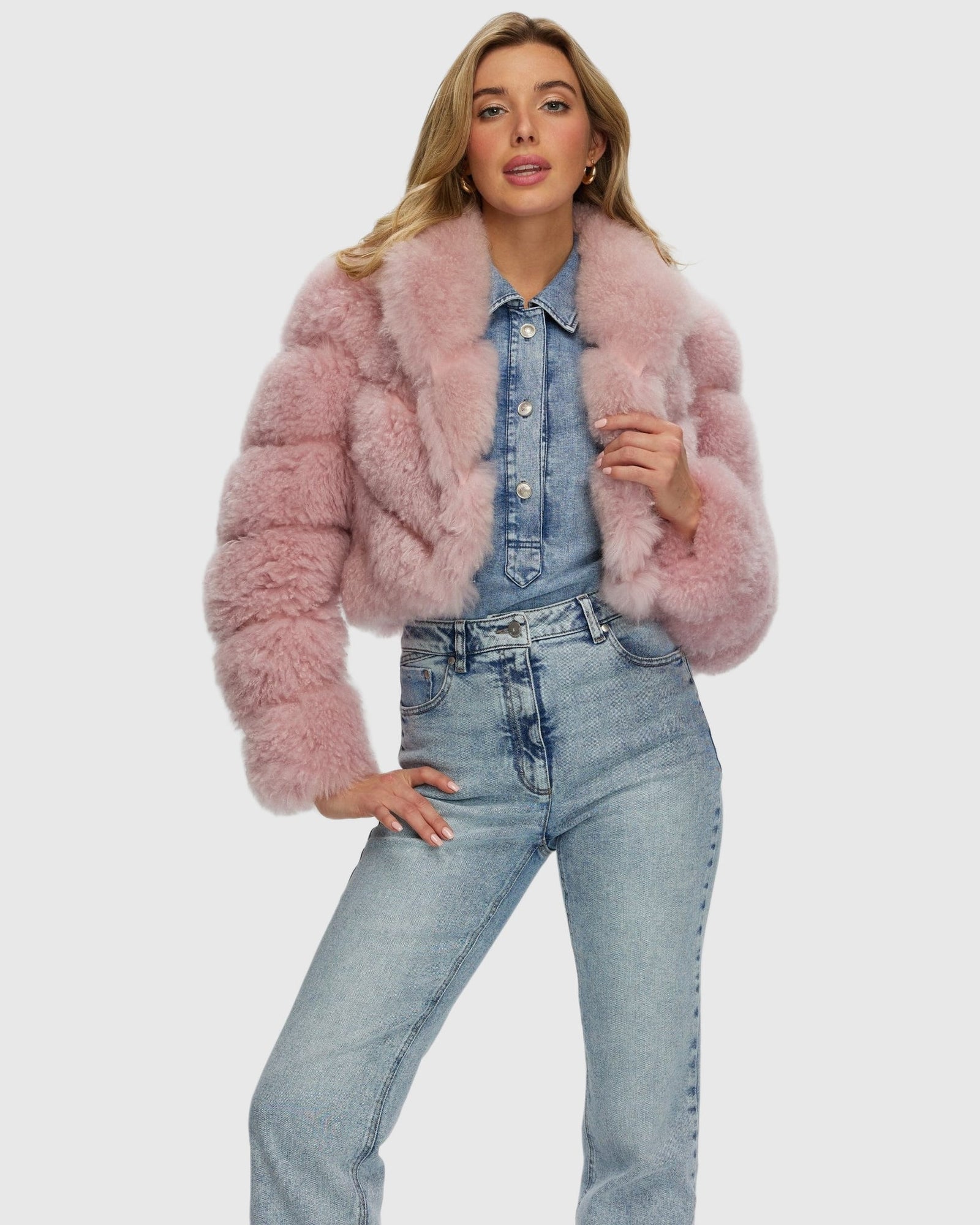 Select Cashmere Goat Bolero | Light Pink