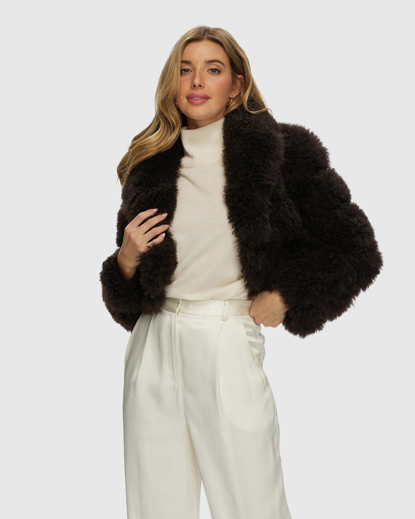 Select Cashmere Goat Bolero | Brown