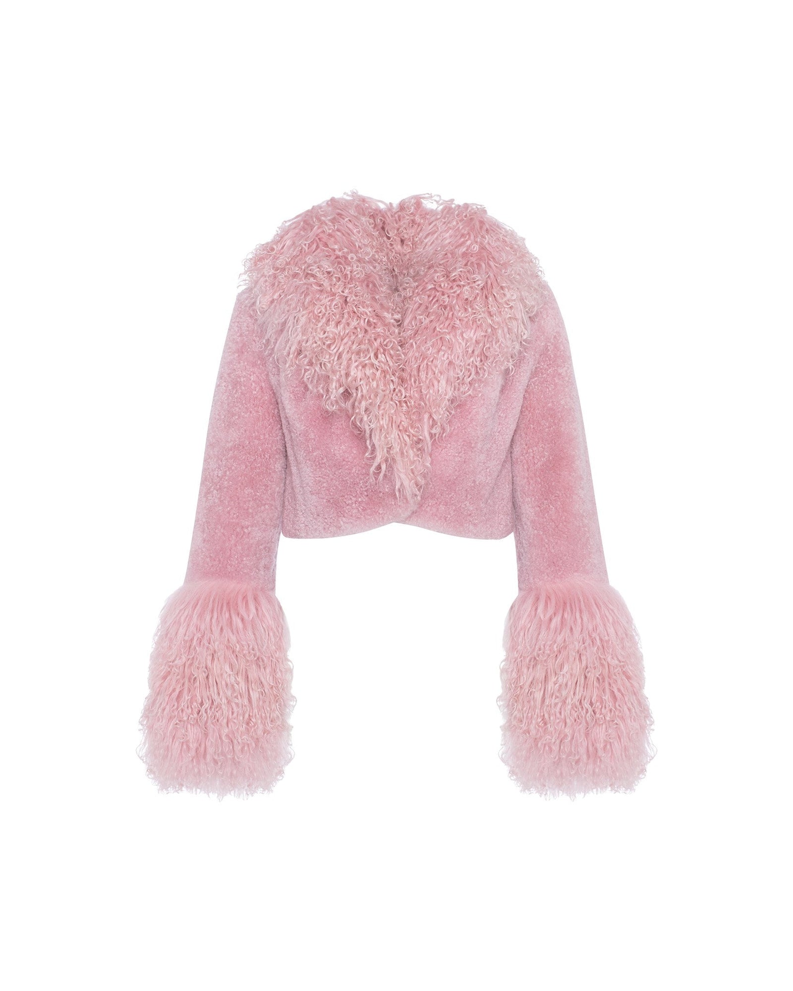 Select Cashmere Goat Bolero With Select Mongolian Goat Collar And Cuffs | Women | Pink