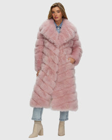 Select Cashmere Goat Diagonal Coat | Light Pink