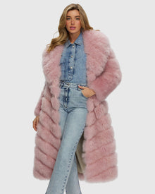 Select Cashmere Goat Diagonal Coat | Light Pink