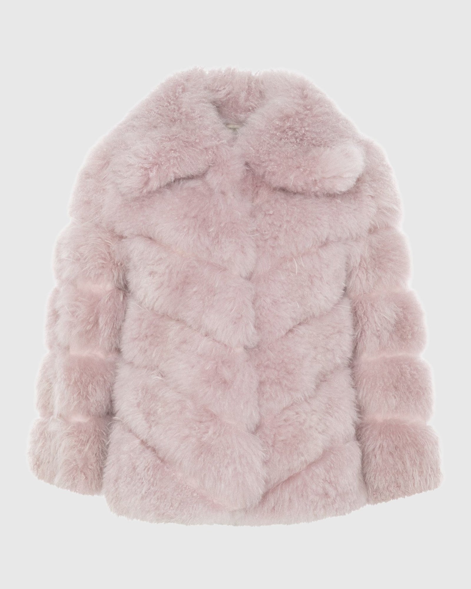 Select Cashmere Goat Diagonal Jacket | Light Pink