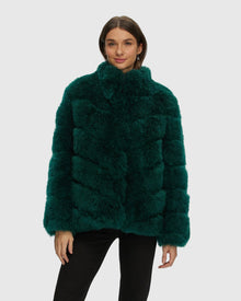 Select Cashmere Goat Diagonal Jacket | Forest Green