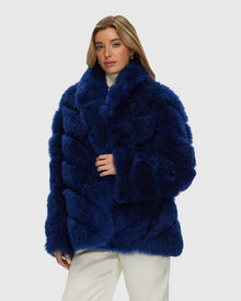 Select Cashmere Goat Diagonal Jacket | Royal Blue