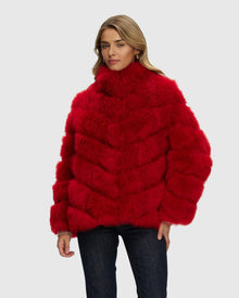 Select Cashmere Goat Diagonal Jacket | Red (V2)