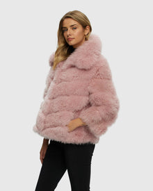 Select Cashmere Goat Diagonal Jacket | Light Pink