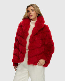 Select Cashmere Goat Diagonal Jacket | Red (V1)