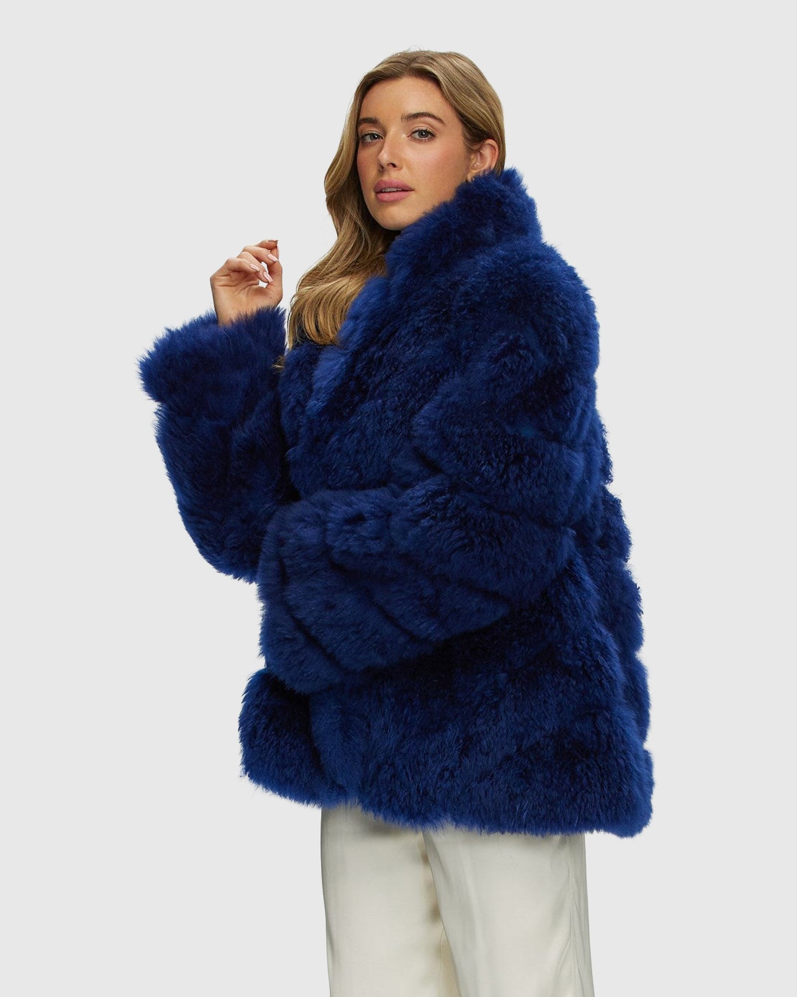 Select Cashmere Goat Diagonal Jacket | Royal Blue