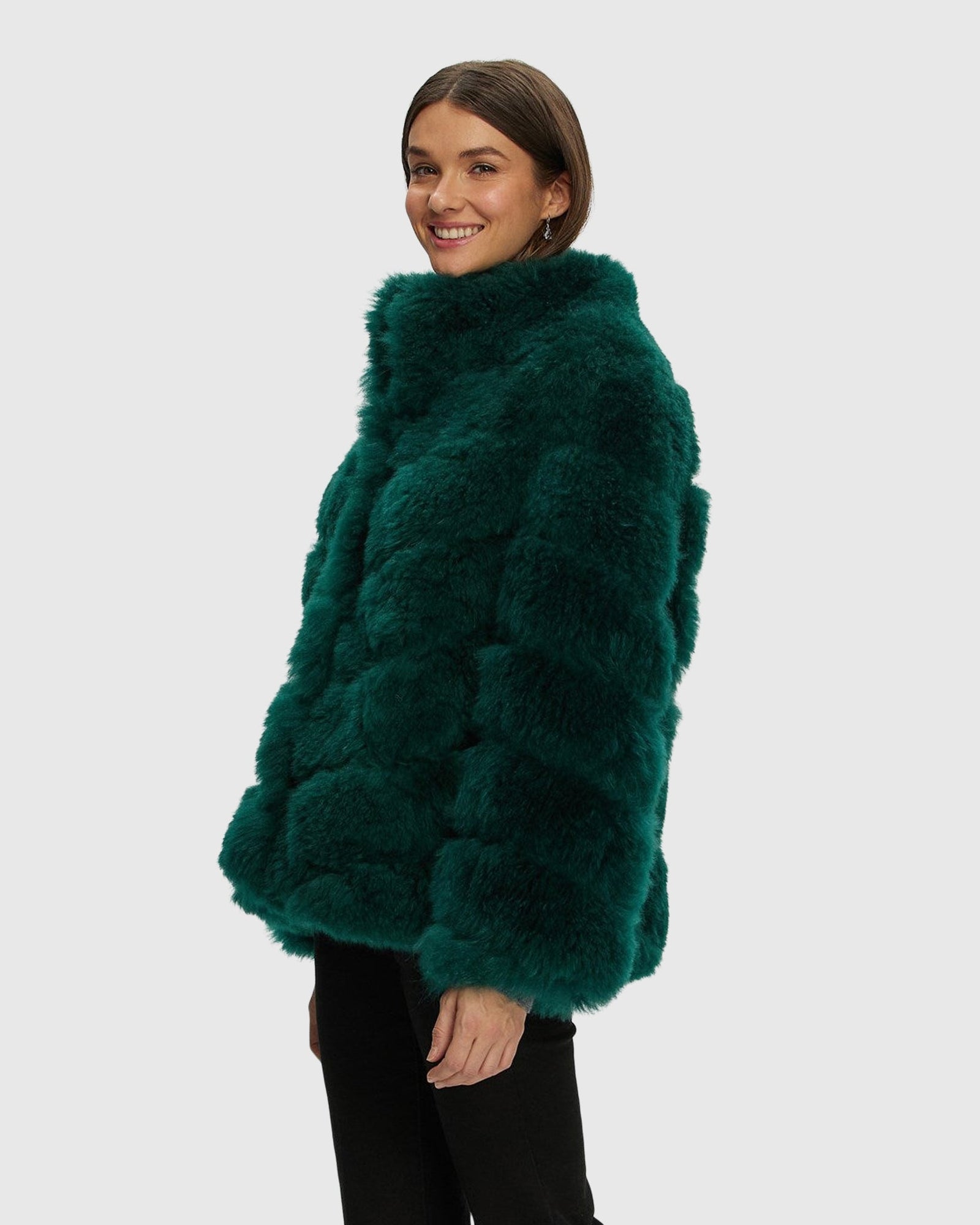 Select Cashmere Goat Diagonal Jacket | Forest Green