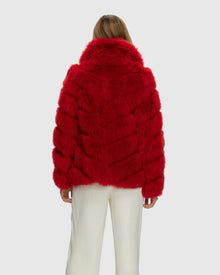 Select Cashmere Goat Diagonal Jacket | Red (V1)