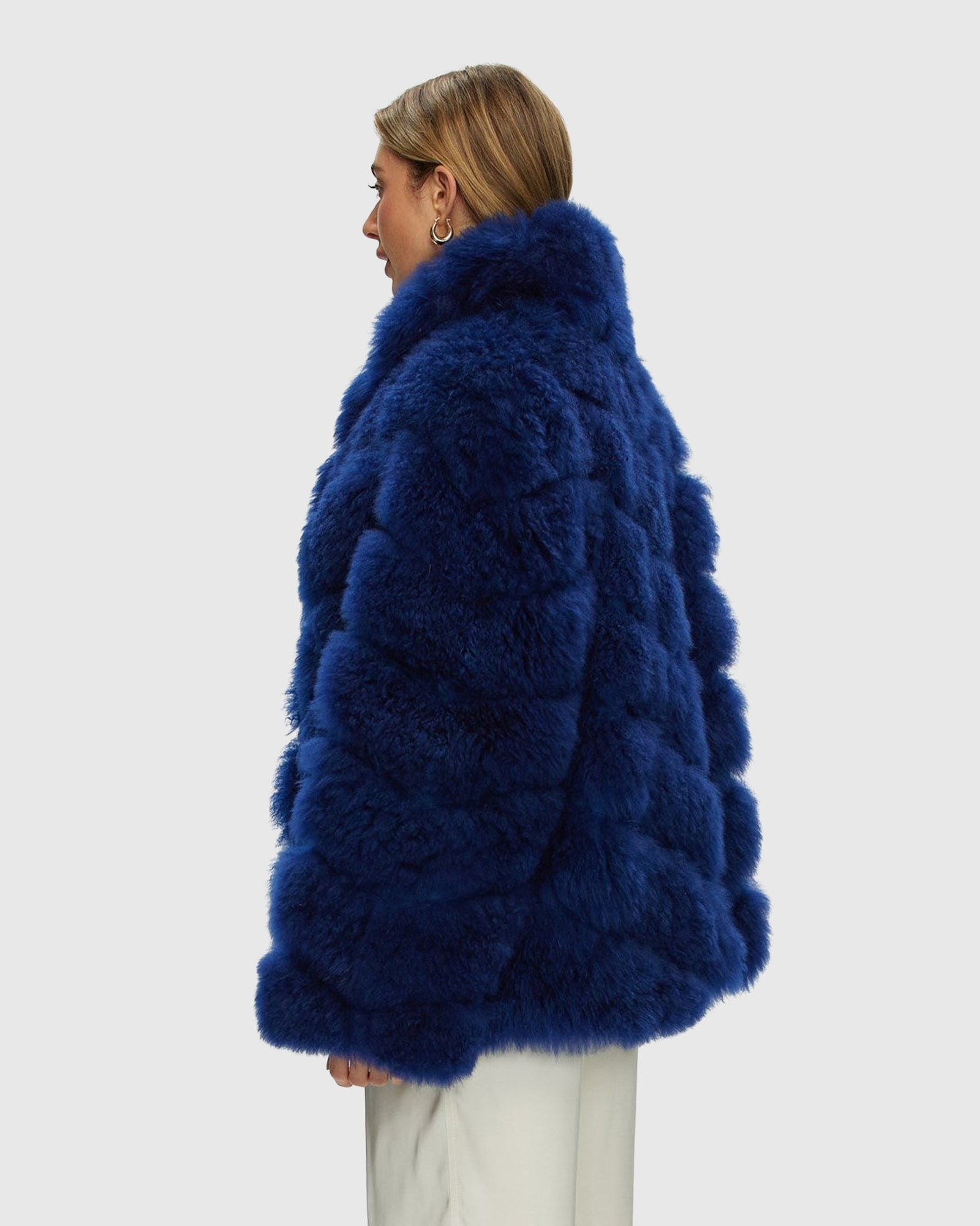 Select Cashmere Goat Diagonal Jacket | Royal Blue