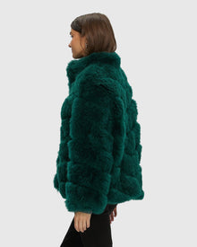 Select Cashmere Goat Diagonal Jacket | Forest Green