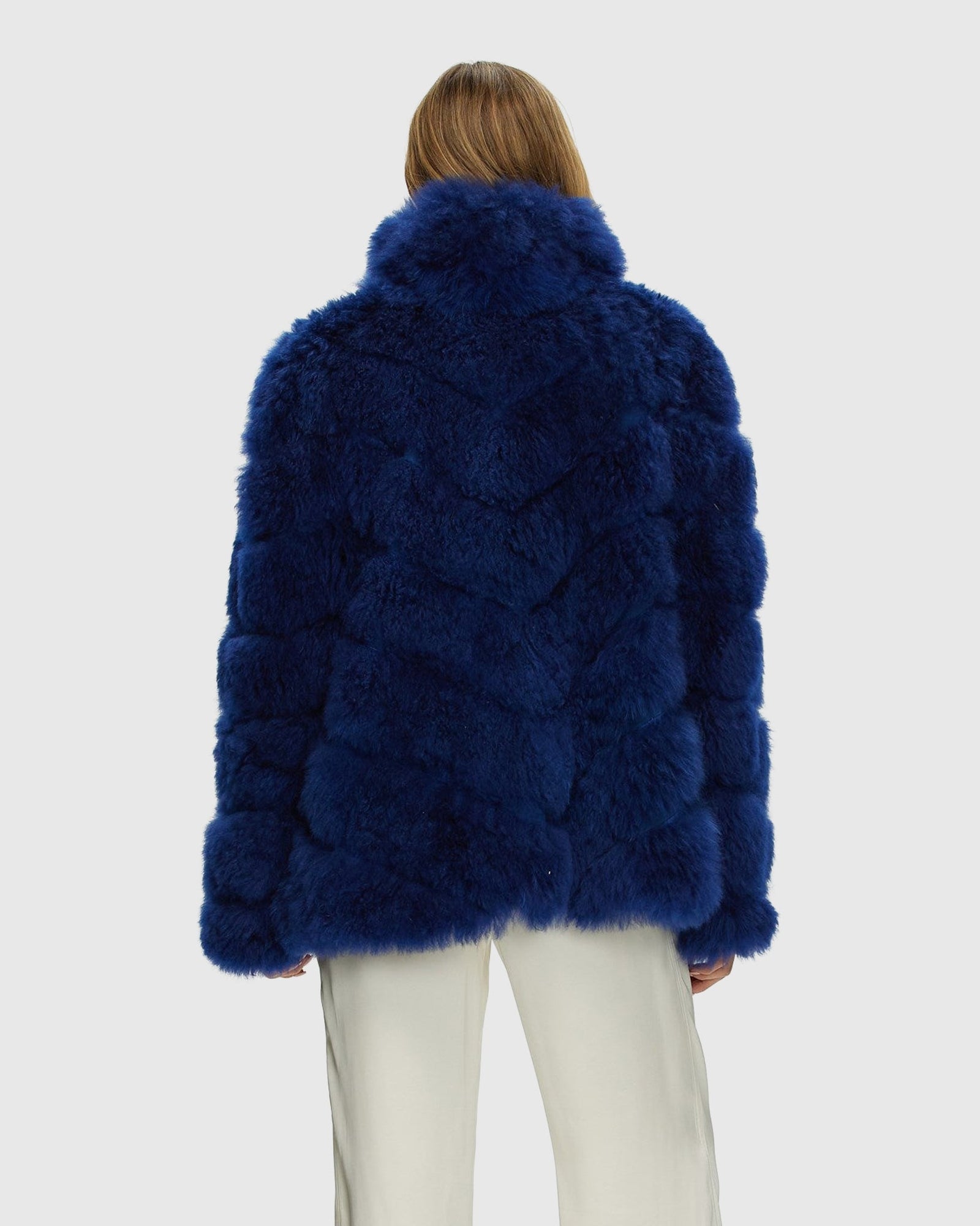 Select Cashmere Goat Diagonal Jacket | Royal Blue